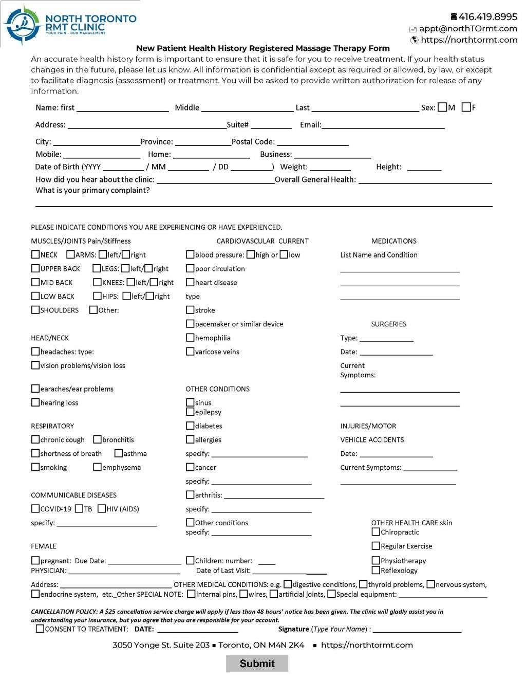 NEW Patient Intake Form